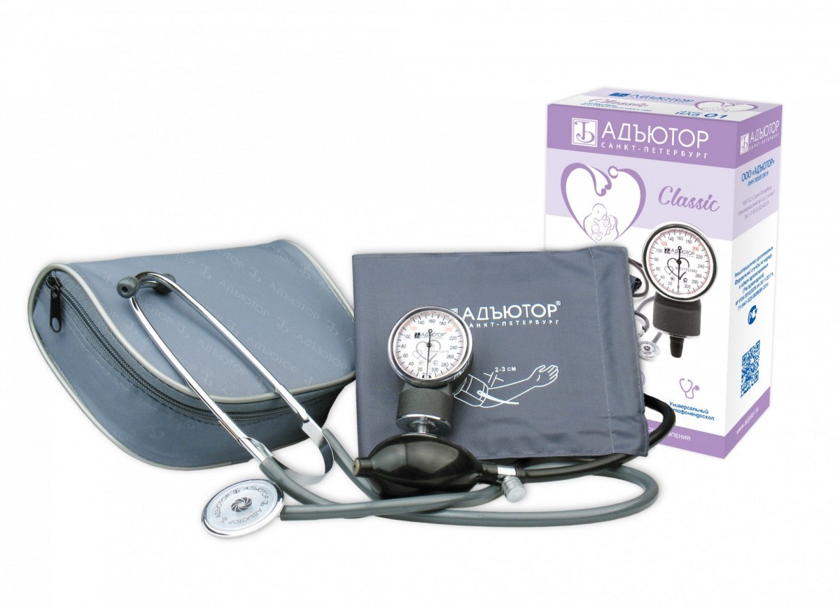 Тонометр MEDICAL SUPPLIES Mechanical tonometer with stethoscope `Adyutor` Classic`